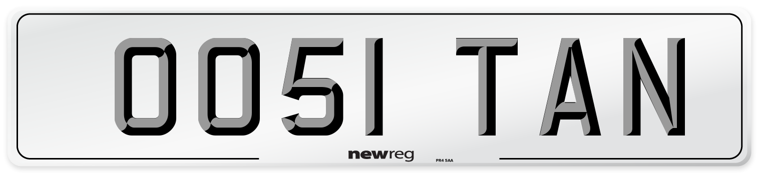 OO51 TAN Number Plate from New Reg